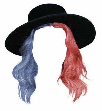 Blue and Pink Split Dye with Black Wide Brim Hat (Heavenscent edit)