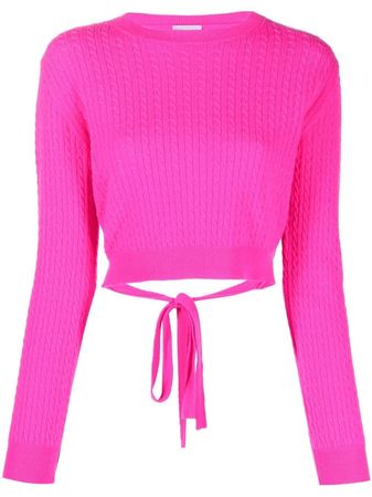 Patou cable-knit rear-tie Cropped Jumper - Farfetch