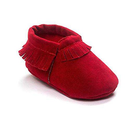 Amazon.com | Kuner Baby Boys Girls Tassel Soft soled Non-Slip Crib Shoes Moccasins First Walkers (11cm(0-6months), Gray PU-1) | Shoes