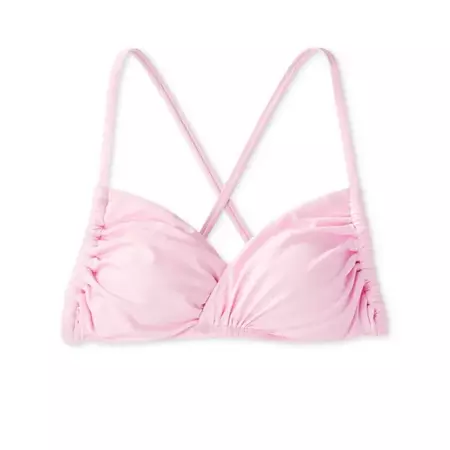 Women's Twist-front Bralette Bikini Top - Wild Fable™ Light Pink Lurex : Target