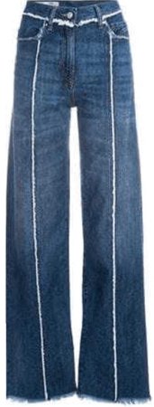 Diesel  Frayed Seam Wide-Leg Jeans | FarFetch