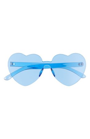 *clipped by @luci-her* Bp. Be Proud By Bp. Gender Inclusive 52mm Rimless Heart Sunglasses - Blue