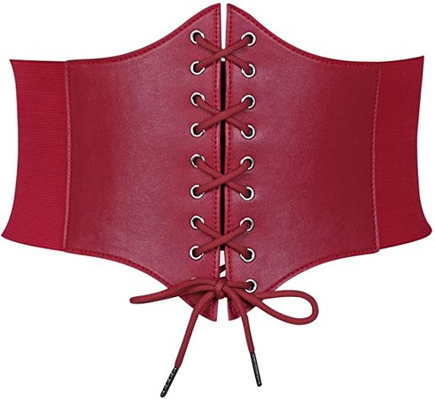 2 Pack Women's Elastic Costume Waist Belt Lace-up Tied Waspie Corset Belts for Women Halloween by JASGOOD, 05-Black+Coffee, Fits Waist 32 -36 Inches at Amazon Women’s Clothing store