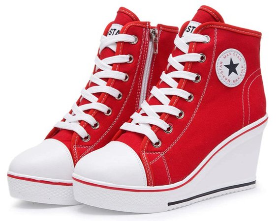 Red High Heel Sneakers