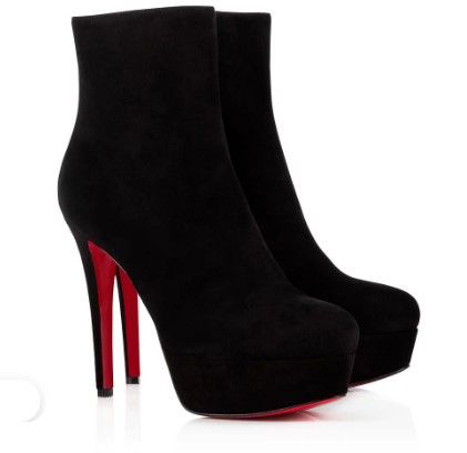 Black w/red btm ankle boots