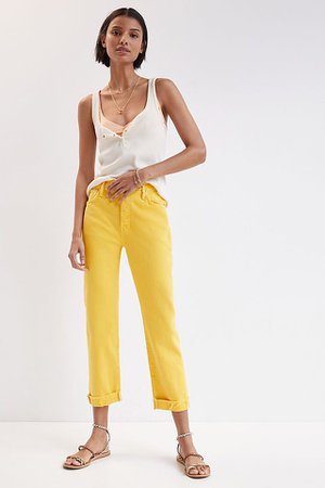 MOTHER Ultra High-Rise Cropped Straight Jeans | Anthropologie