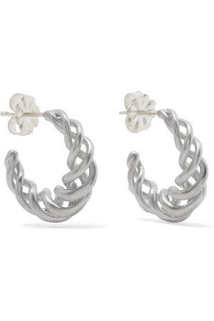 Leigh Miller | Small rhodium-plated hoop earrings | NET-A-PORTER.COM