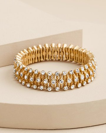 Goldtone & Rhinestone Stretch Bracelet - Women's Bracelets - Bangles & Cuffs - Chico's