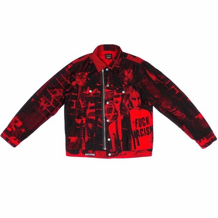 @lakevienna sur Instagram : Jean Paul Gaultier x Supreme SS19 "Fuck Racism" Trucker Jacket in a size Large, now available with @lakevienna