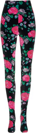 Richard Quinn Floral-Printed Jersey Leggings