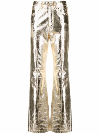 Zadig&Voltaire foil-finish Leather Trousers - Farfetch