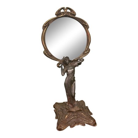 Art Deco Figural Vanity Mirror | Chairish