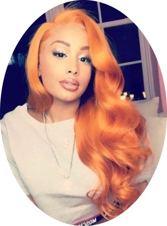 Orange side part wig