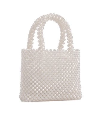 Misty Ivory Faux Pearl Beaded Bag - KOKO COUTURE