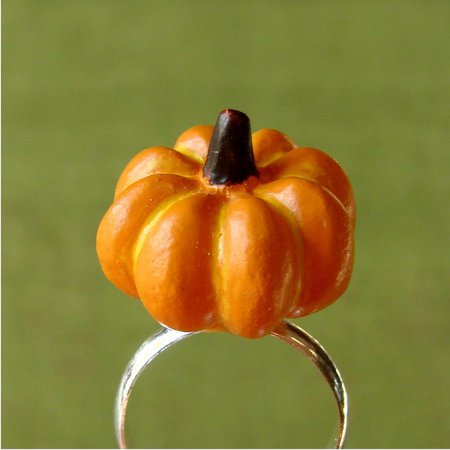 Miniature Pumpkin Adjustable Ring Fall Ring Autumn Jewelry | Etsy