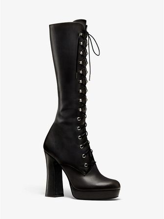 Deandra Calf Leather Platform Boot | Michael Kors