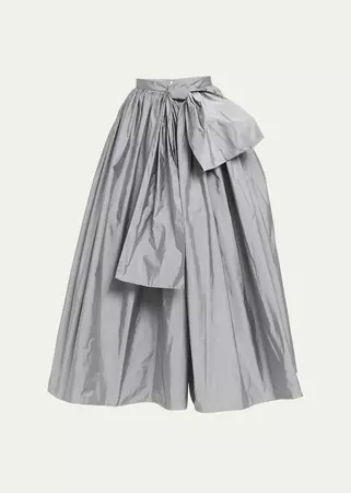 Alexander McQueen Ruched Midi Skirt with Bow Detail - Bergdorf Goodman