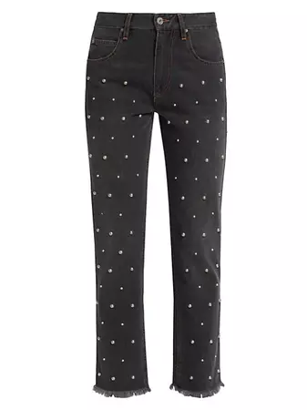 Shop Isabel Marant Étoile Dulano Embellished Straight-Leg Jeans | Saks Fifth Avenue