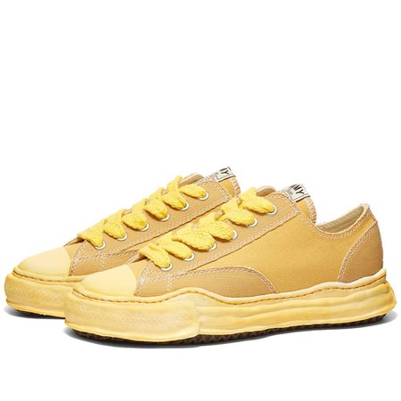 Maison MIHARA YASUHIRO Peterson Low Spray-Dyed Original Sole Canvas Sneaker Yellow | END.