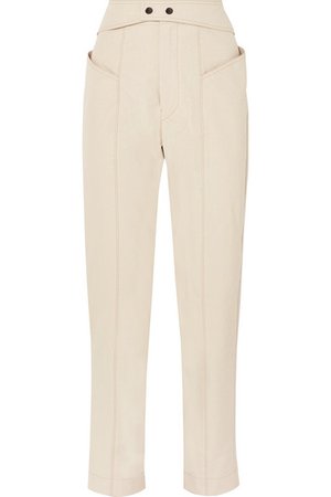 Isabel Marant | Lixy cotton-twill tapered pants | NET-A-PORTER.COM