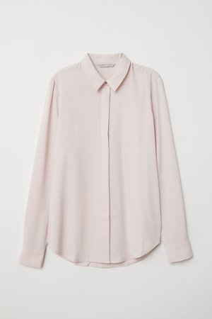 Long-sleeved Blouse - Light pink - Ladies | H&M US