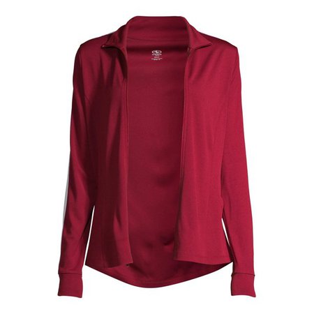 red Athletic Works - Athletic Works Women's Athleisure Track Jacket with Contrast Stripes - Walmart.com - Walmart.com