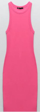 pink ribbed Zara dress