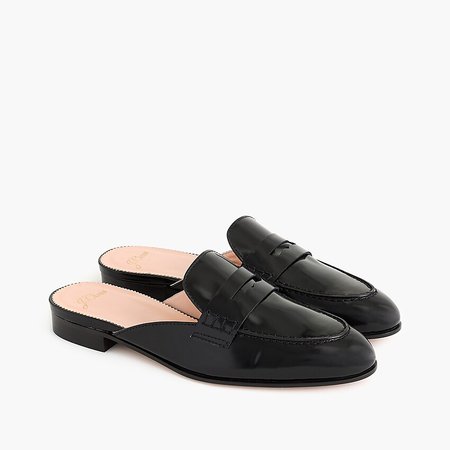 J.Crew: Academy Penny-loafer Mules In Patent Leather