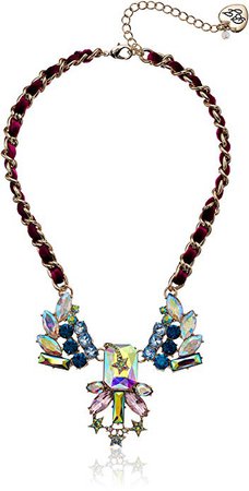 Betsey Johnson Star and Stone Cluster Multi-Frontal Necklace: Clothing
