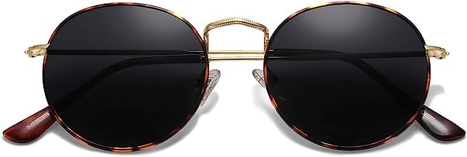 Amazon.com: SOJOS Small Round Polarized Sunglasses for Women Men Classic Vintage Retro Shades UV400 SJ1014, Havana/Grey : Clothing, Shoes & Jewelry