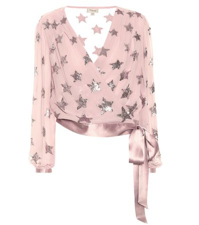Starlet embroidered chiffon top