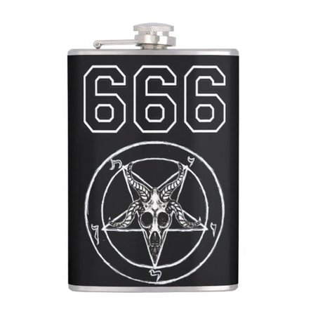 *clipped by @luci-her* Team Satan Baphomet Pentagram 666 Hip Flask | RebelsMarket