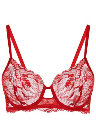 Brigitta Red Lace Underwired Bra | La Perla