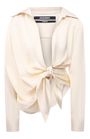 Женская кремовая рубашка из вискозы JACQUEMUS — купить за 48150 руб. в интернет-магазине ЦУМ, арт. 211SH02/104120