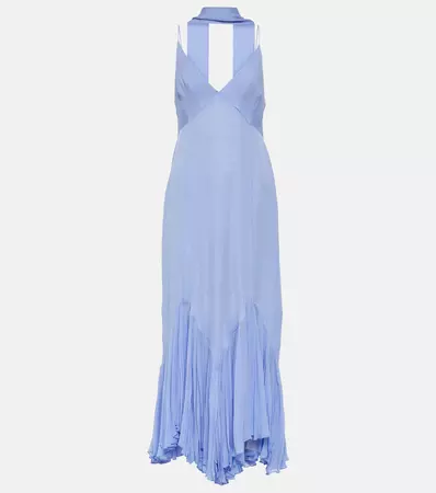 Candita Silk Maxi Dress in Blue - Khaite | Mytheresa