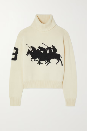 POLO RALPH LAUREN Intarsia wool and cashmere-blend turtleneck sweater