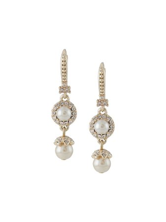 Marchesa Notte pearl-embellished drop earrings - FARFETCH
