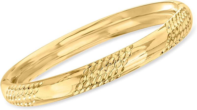 Amazon.com: Ross-Simons Andiamo 14kt Yellow Gold Over Resin Bangle Bracelet With Magnetic Clasp. 7 inches: Clothing, Shoes & Jewelry