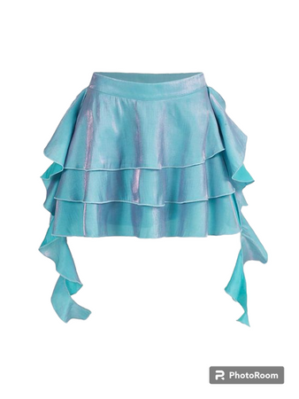 blue flowy skirt