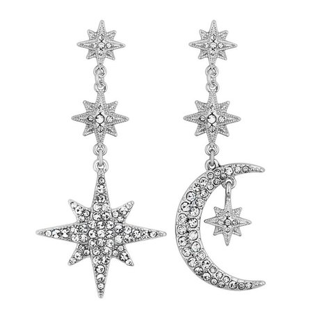 Mood Crystal moon and star statement earrings | Debenhams