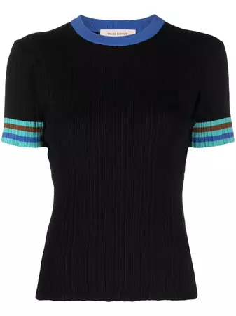 Wales Bonner Black Stripe Detail Short Sleeve T-shirt - Farfetch
