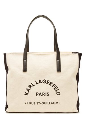 Karl Lagerfeld - K/Rue Canvas Shopper with Leather - beige