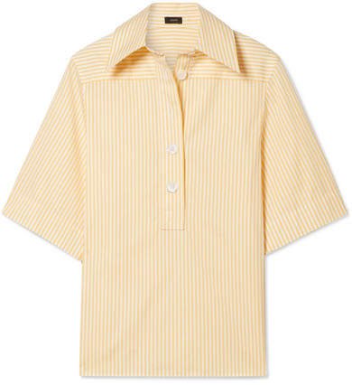 Griffin Striped Cotton-poplin Shirt - Yellow