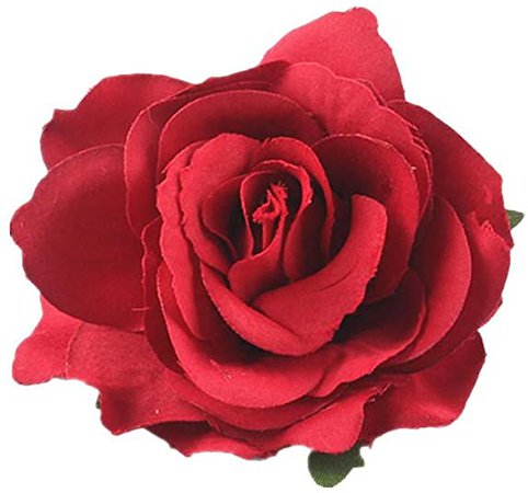 Amazon.com: Lovefairy Beautiful Rose Flower Hair Clip Pin up Flower Brooch for Party Travel Festivals (Dark Red): Clothing