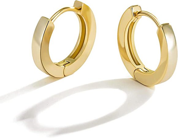 Amazon.com: Small Gold Hoop Earrings for Women : 14k Real Gold Plated Hypoallergenic Tiny Cartilage Huggie Girls Ear Jewelry: Clothing, Shoes & Jewelry