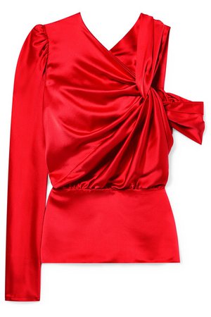 Silvia Tcherassi | Brina twisted silk-charmeuse blouse | NET-A-PORTER.COM