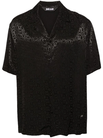 Just Cavalli monogram-jacquard short-sleeve shirt $366