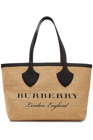 The Giant Tote Jute Bag with Leather Gr. One Size