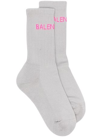 Balenciaga Intarsia knit-logo Ribbed Socks - Farfetch