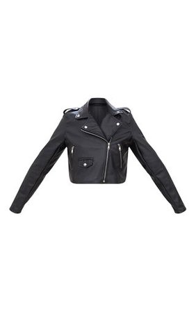 Black PU Biker Jacket With Zips. Coats & Jackets | PrettyLittleThing